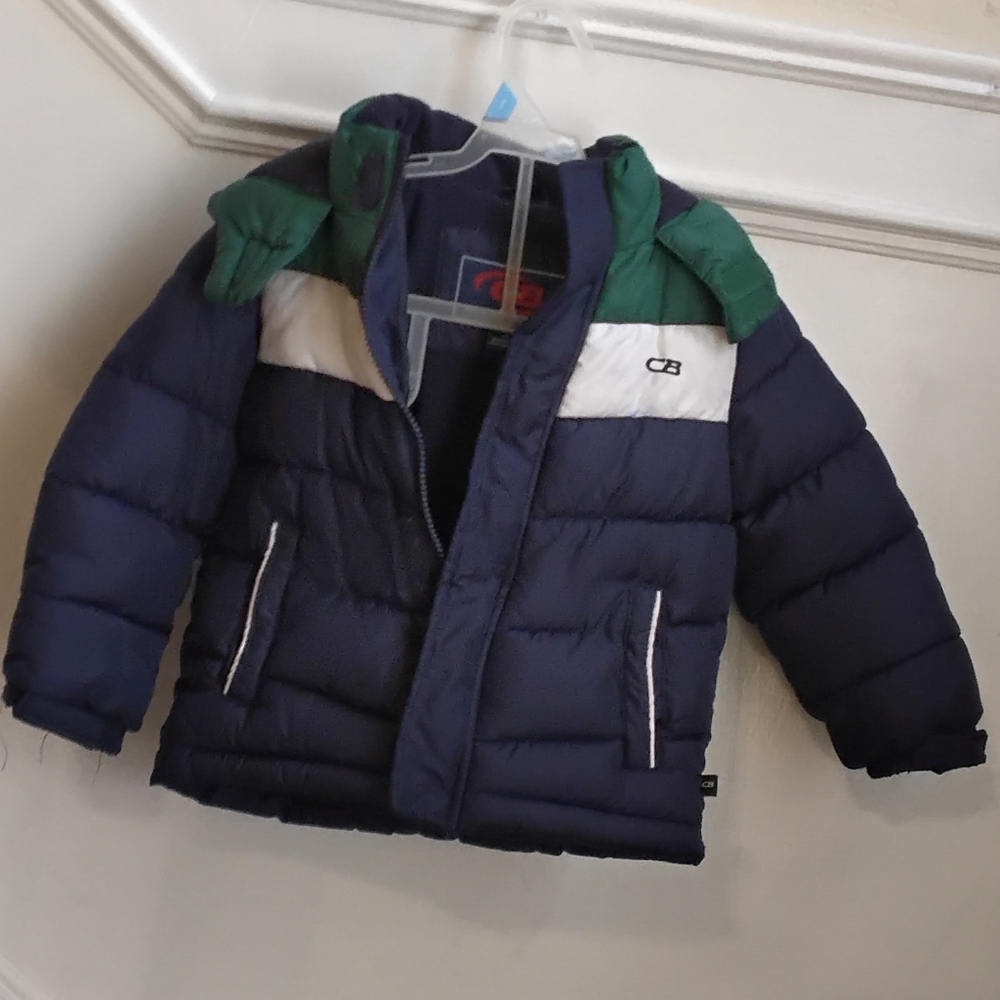 CB Sports Boys Puffer Jacket – Navy/Green – Size 3T